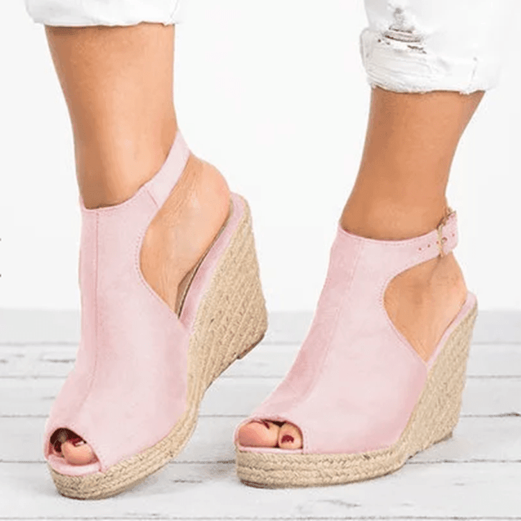 ezy2find women's sandals Pink / 41 Fashion Women Platform Sandals Peep Toe Spartan Sandals Women Summer Wedges High Heel Shoes