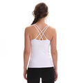 ezy2find Women's Shirts White / S Pure Color Cross-Back Shockproof Vest With Chest Pad