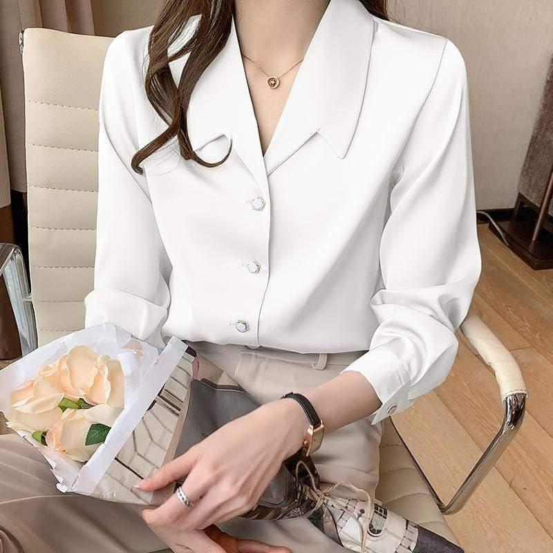 ezy2find Women's Shirts White / S Shirt Women Design Sense Of Minority Sense Of Senior Workplace