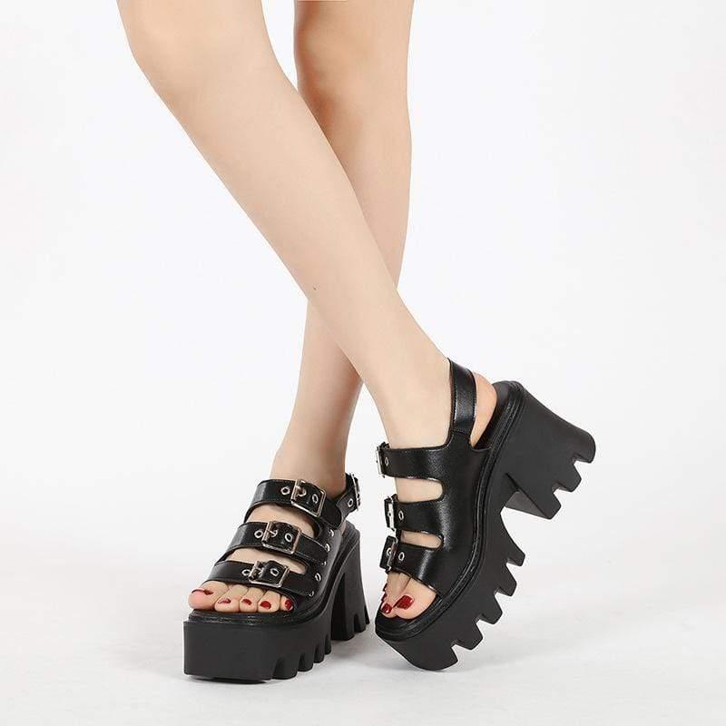 ezy2find Women's Shoes Black / 35 Metal Slip-Toe Roman Women'S Sandals