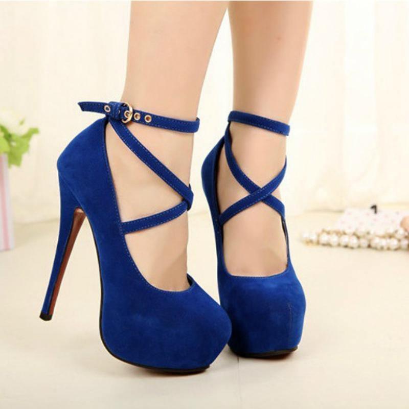 ezy2find Women's Shoes Blue / 36 Sexy Women Shoes High Heels Pumps Platform Shoes Wedge Ladies Wedding Shoes Woman Black blue Extreme High Heels