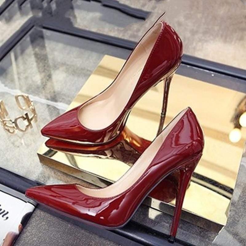 ezy2find Women's Shoes Wine Red / 35 Stiletto Spring And Autumn Pumps Women's 12 Cm Sexy Single Shoes