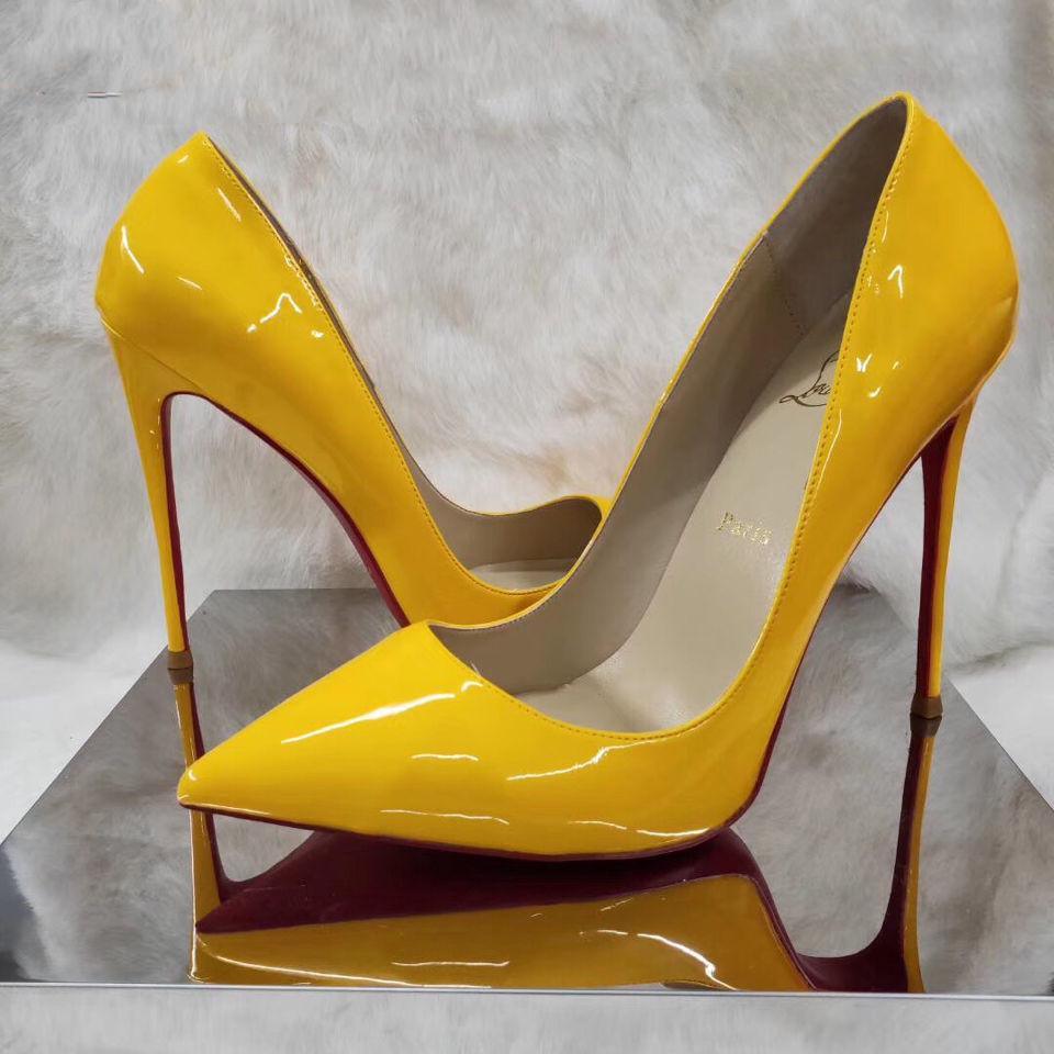 ezy2find Women's Shoes Yellow / 35 Stiletto Spring And Autumn Pumps Women's 12 Cm Sexy Single Shoes