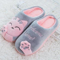 ezy2find women's slippers grey / 37 38 Winter Home Slippers Cartoon Cat Shoes Non-slip Soft Winter Warm House Slippers