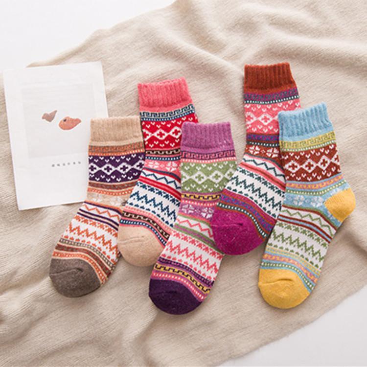 ezy2find women's socks Fixed color Warm women's rabbit wool socks, wool socks