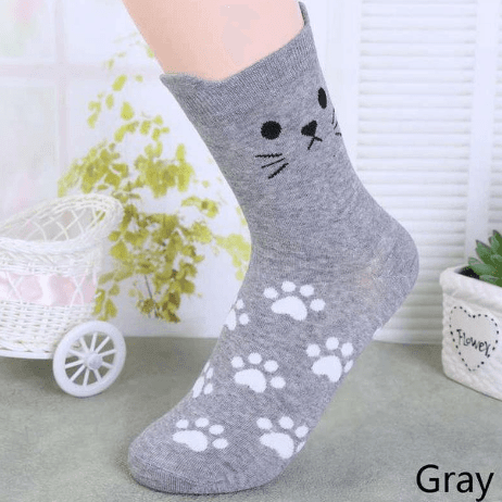 ezy2find women's socks Gray / 1pair Cheeky Cat Socks