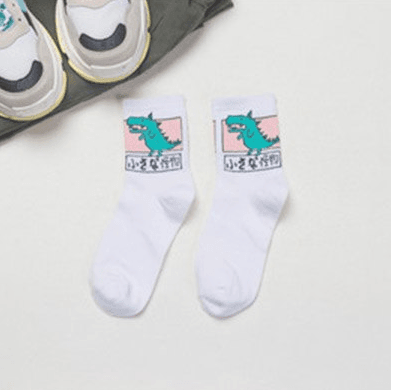 ezy2find women's socks White Women's Girl's Tidal socks, cotton tube socks, small monsters, japanese pattern, breathable skateboard socks
