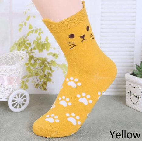 ezy2find women's socks Yellow / 3pairs Cheeky Cat Socks