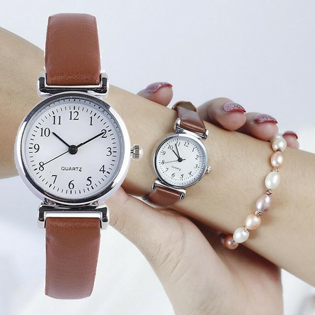 ezy2find womens watch Brown Classic Women's Casual Quartz Leather Band Strap Watch Round Analog Clock Wrist Watches