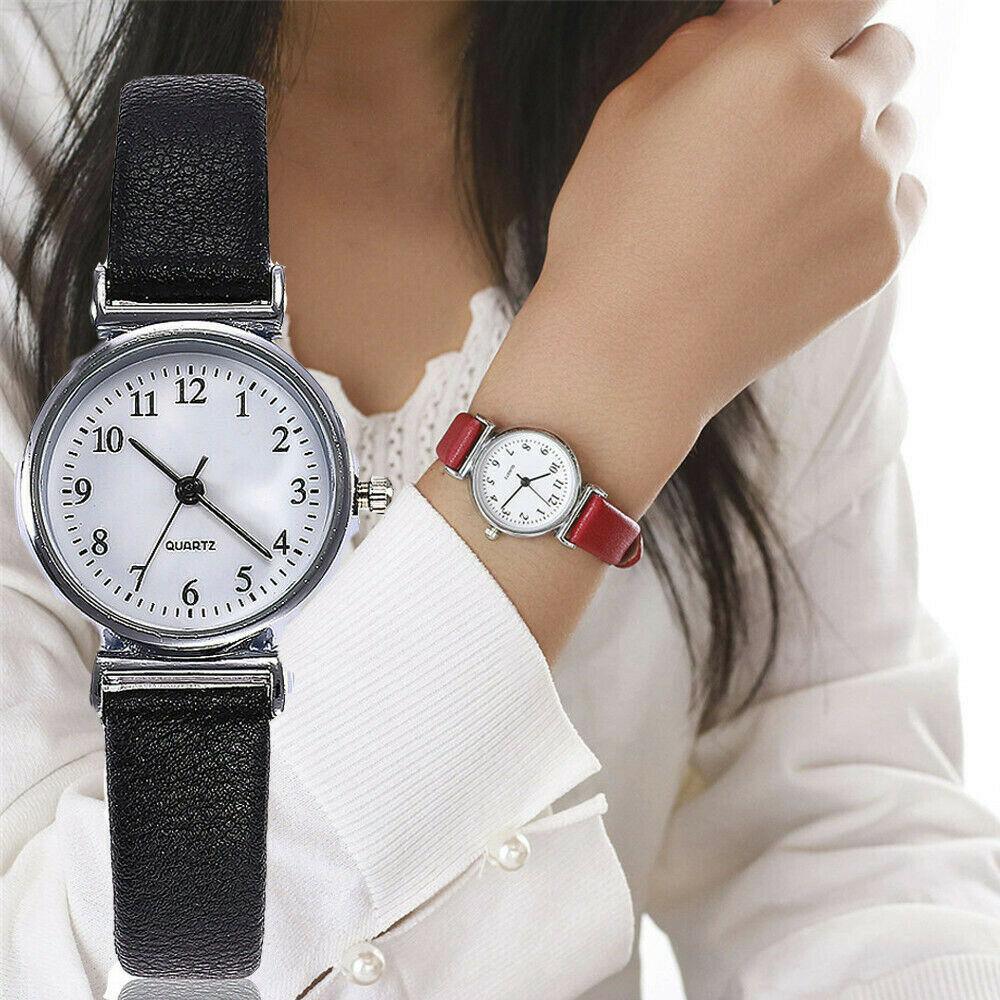 ezy2find womens watch Classic Women's Casual Quartz Leather Band Strap Watch Round Analog Clock Wrist Watches