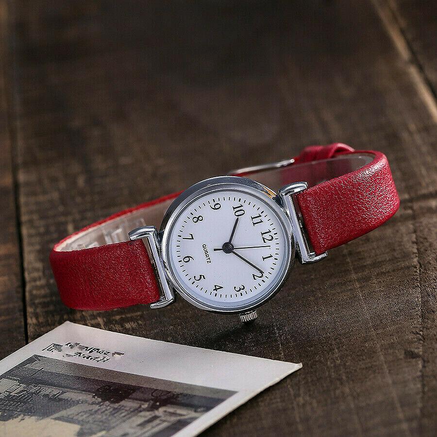 ezy2find womens watch Classic Women's Casual Quartz Leather Band Strap Watch Round Analog Clock Wrist Watches