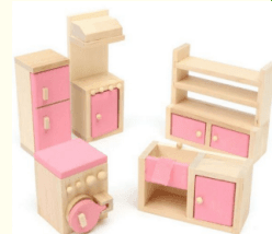 ezy2find wooden toys Kitchen High-end DIY creative puzzle mini simulation small furniture play house children's wooden toys