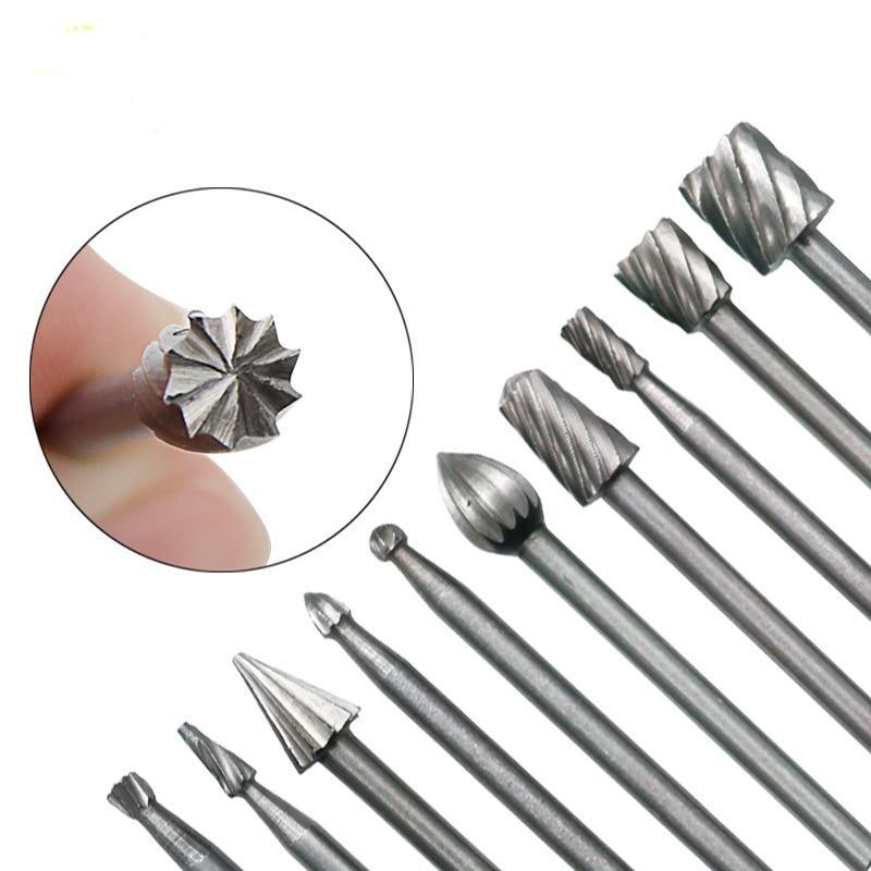 ezy2find woodwork tools Atop set of woodworking tools 10pcs/Set HSS Routing Wood Rotary Milling Rotary File Cutter Woodworking